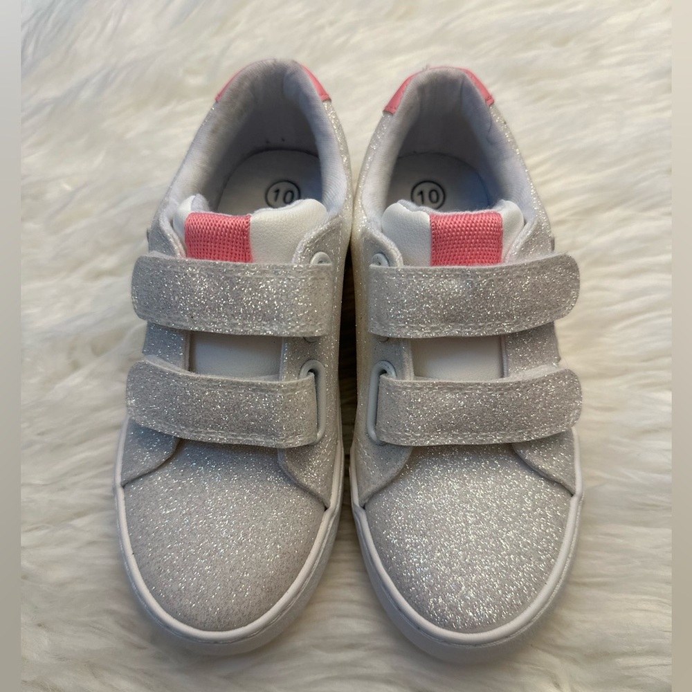Cat & Jack Glittery Silver and Pink Kids Shoes, SIZE 10 | NWOT